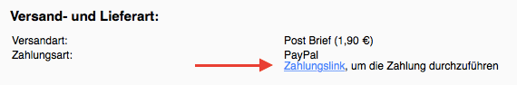 Zahlungslink PayPal