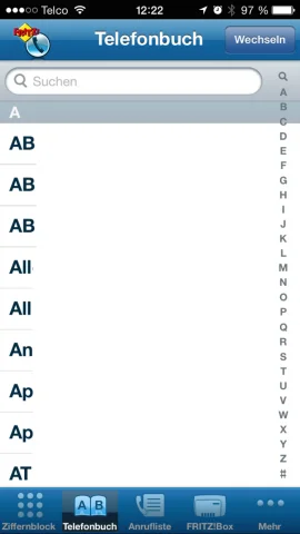 FRITZ!App Fon Kontakte