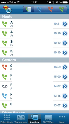 FRITZ!App Fon Anrufe