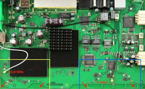 FRITZ!Box 7490 Mainboard Antennenkonzept