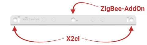 Pigtail-Aufteilung an der Xci-Halterung